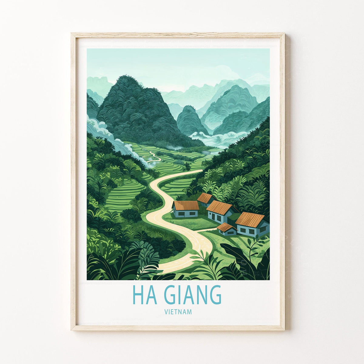 Ha Giang Travel Poster – Vietnam Wall Art Print