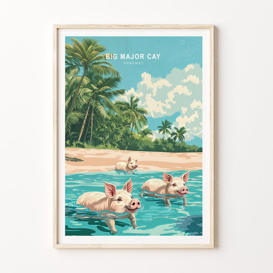 Big Major Cay Travel Poster – Bahamas Wall Art Print