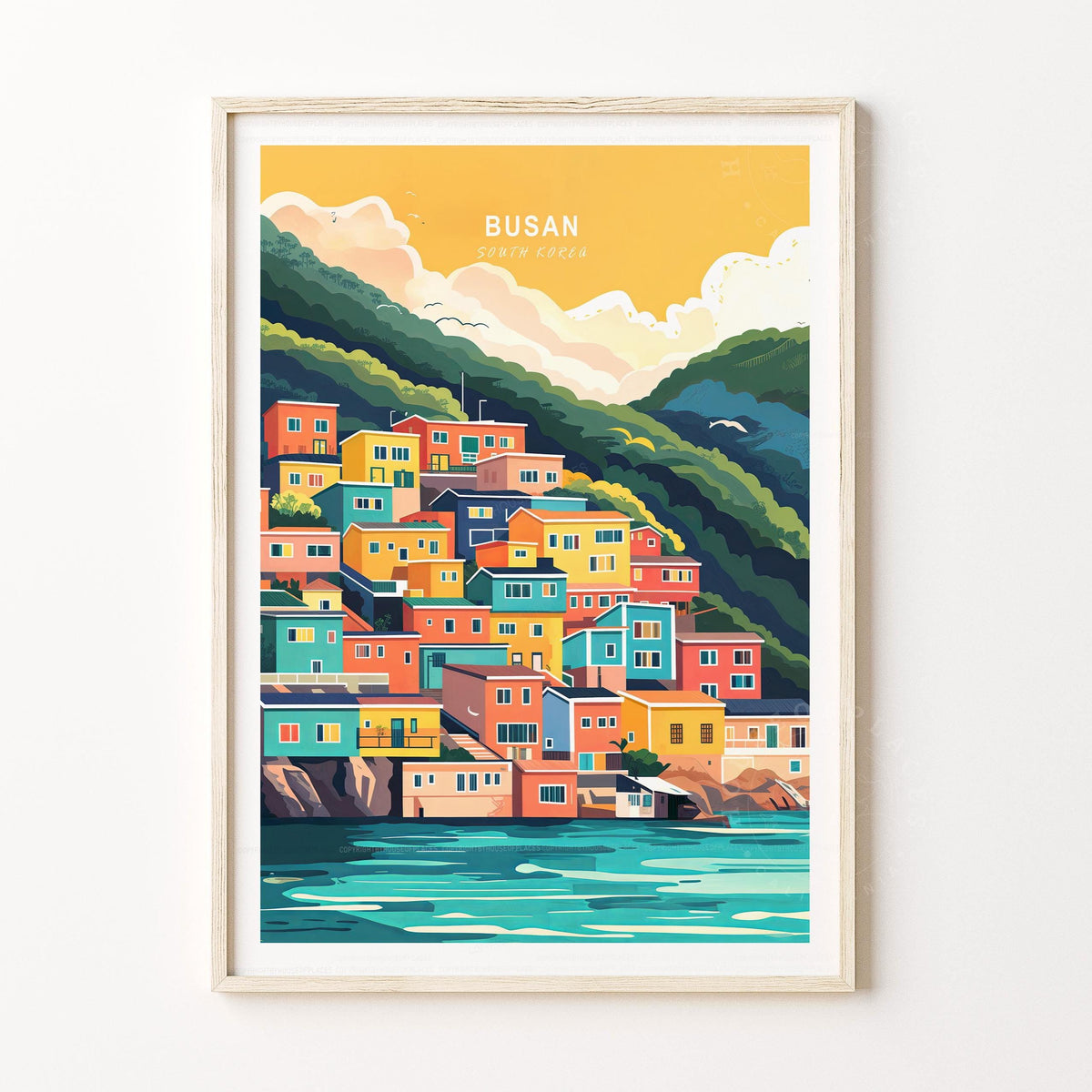 Busan Travel Poster – South Korea Wall Art Print