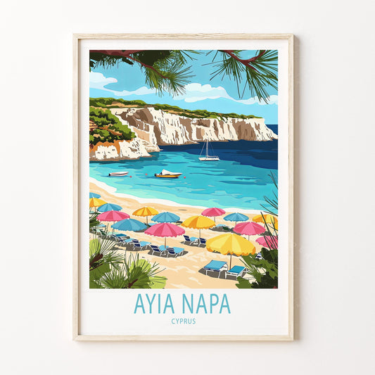 Ayia Napa Travel Poster – Cyprus Wall Art Print