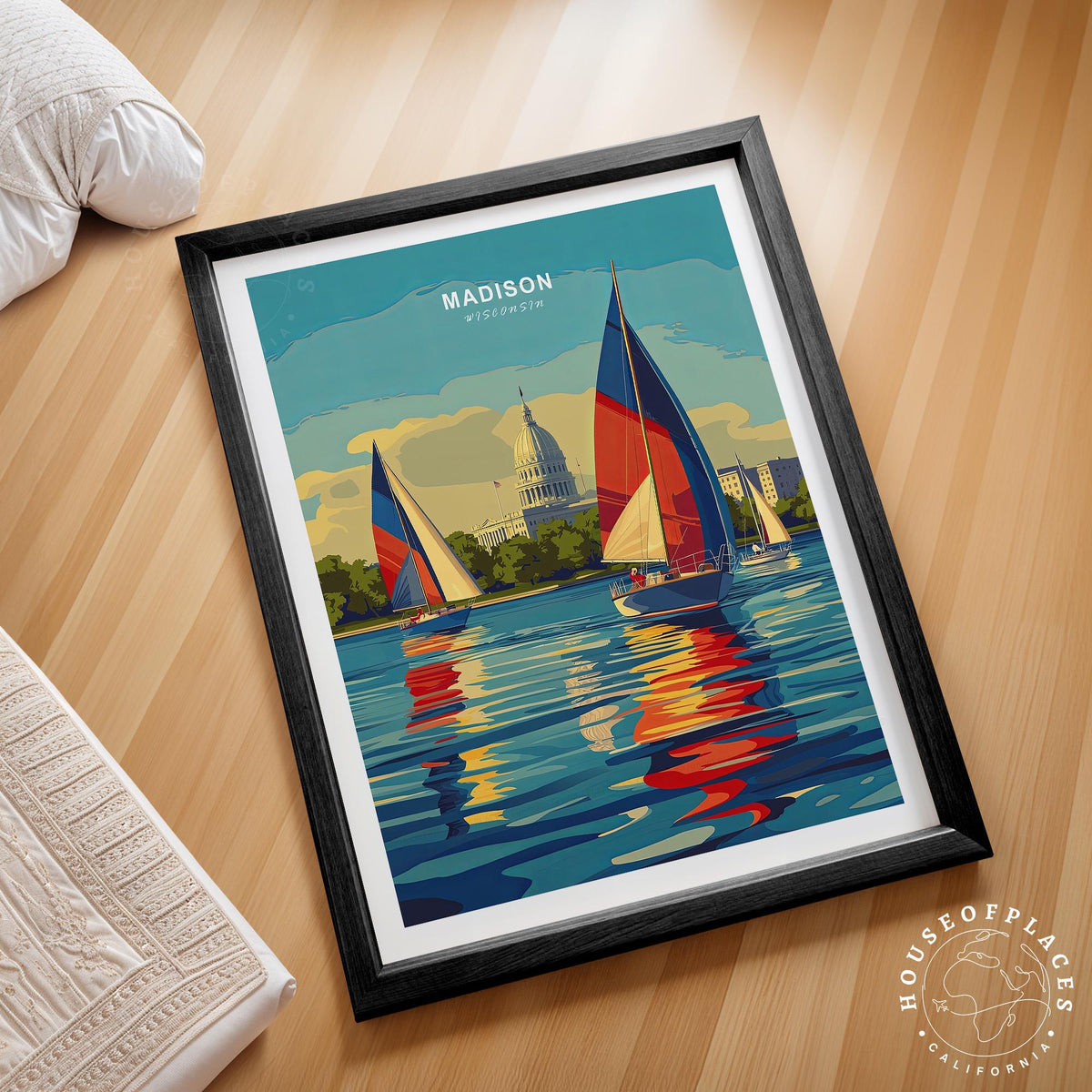 Madison Travel Poster – Wisconsin Wall Art Print