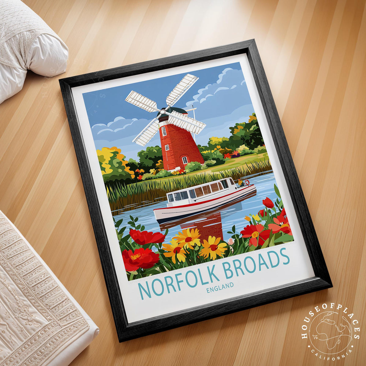 Norfolk Broads travel poster – view 2