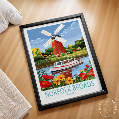Norfolk Broads travel poster – view 2