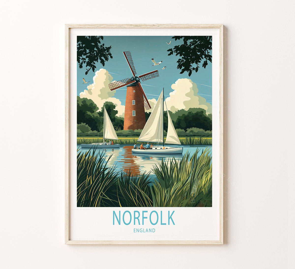Norfolk Travel Poster – United Kingdom Wall Art Print