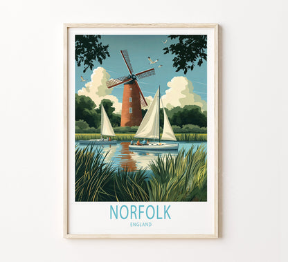 Norfolk Travel Poster – United Kingdom Wall Art Print