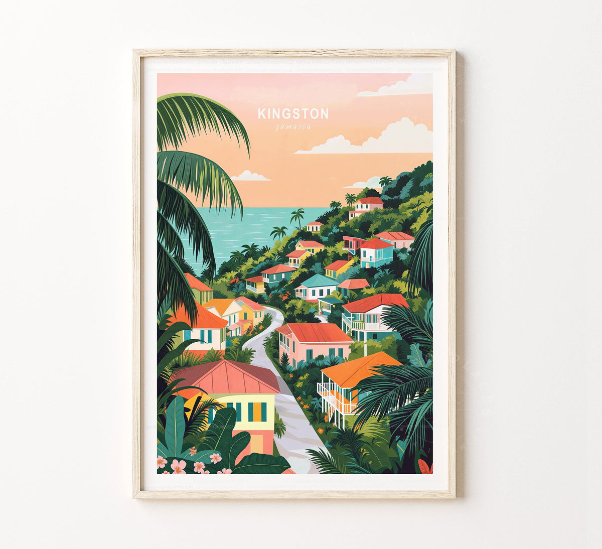 Kingston Travel Poster – Jamaica Wall Art Print