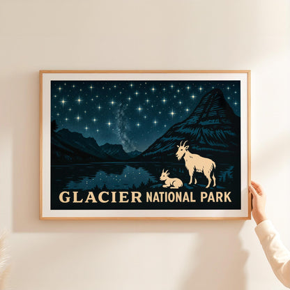 Glacier National Park Travel Poster – Alaska Wall Art Print