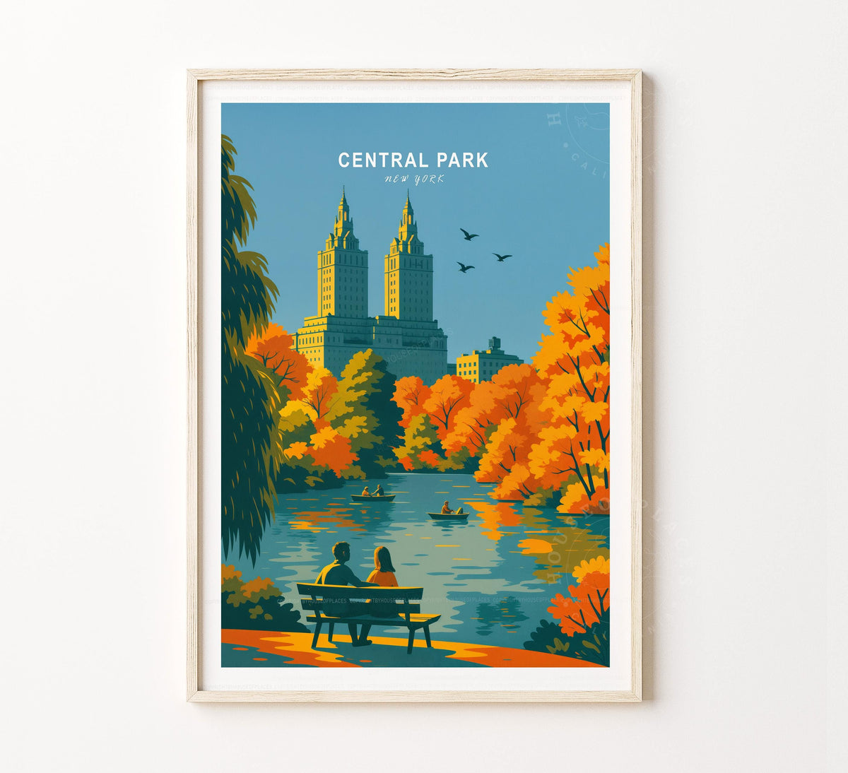Central Park Travel Poster – New York Wall Art Print