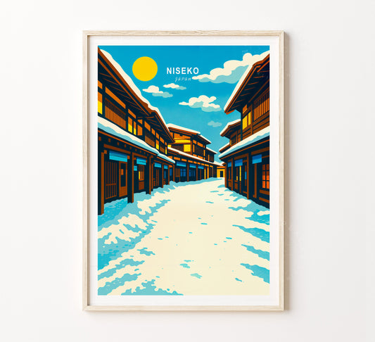 Niseko Travel Poster – Skiing Wall Art Print