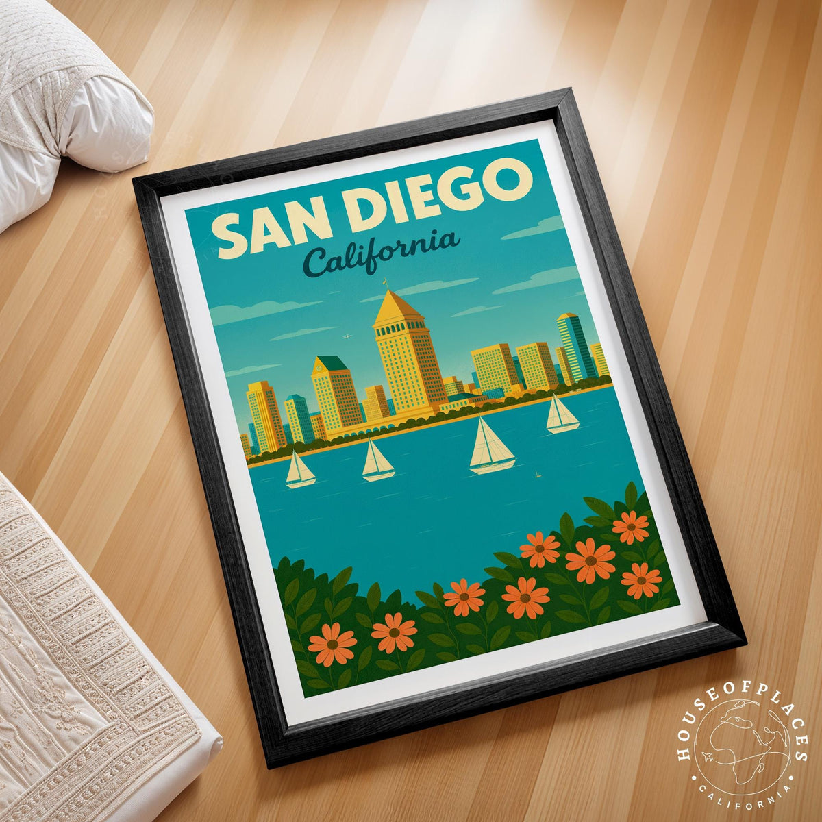 San Diego Travel Poster – California Wall Art Print