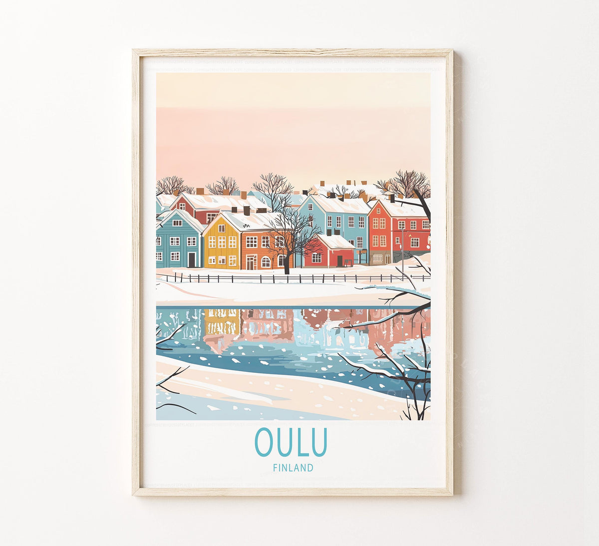 Oulu Travel Poster – Winter Wall Art Print
