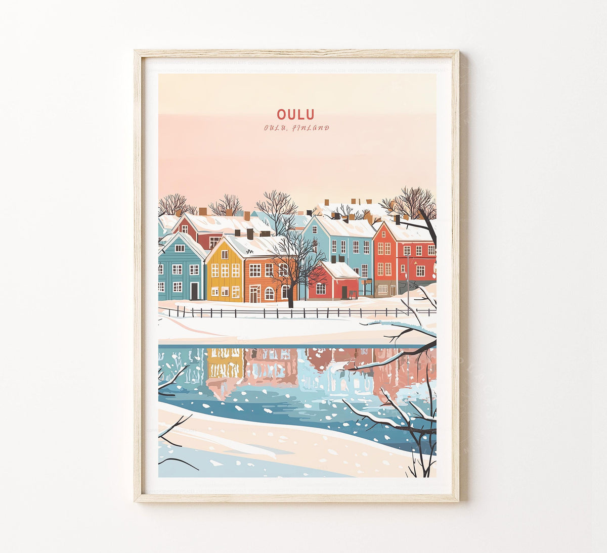 Oulu Finland Winter travel poster – view 2