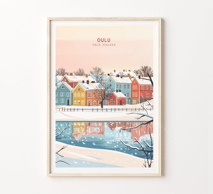 Oulu Finland Winter travel poster – view 2