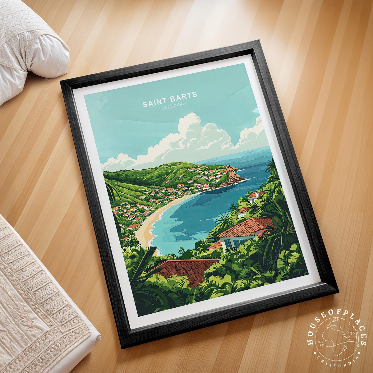 Saint Barts Travel Poster – Cityscapr Wall Art Print