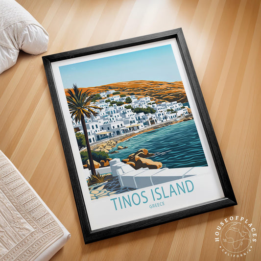 Tinos Island Travel Poster – Persent Wall Art Print