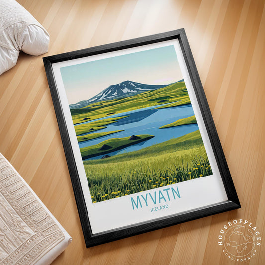 Myvatn Travel Poster – Mywatn Wall Art Print