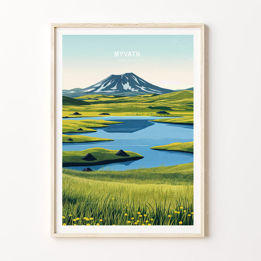 Myvatn Travel Poster – Mywatn Wall Art Print