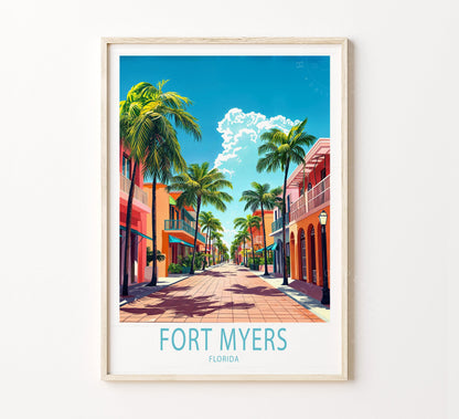 Fort Myers Travel Poster – Florida Wall Art Print