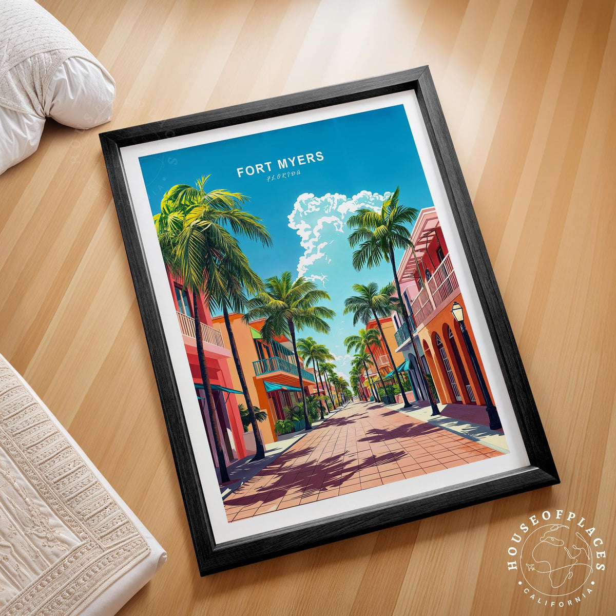 Fort Myers Travel Poster – Florida Wall Art Print