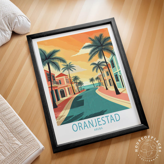 Oranjestad Travel Poster – Aruba Wall Art Print