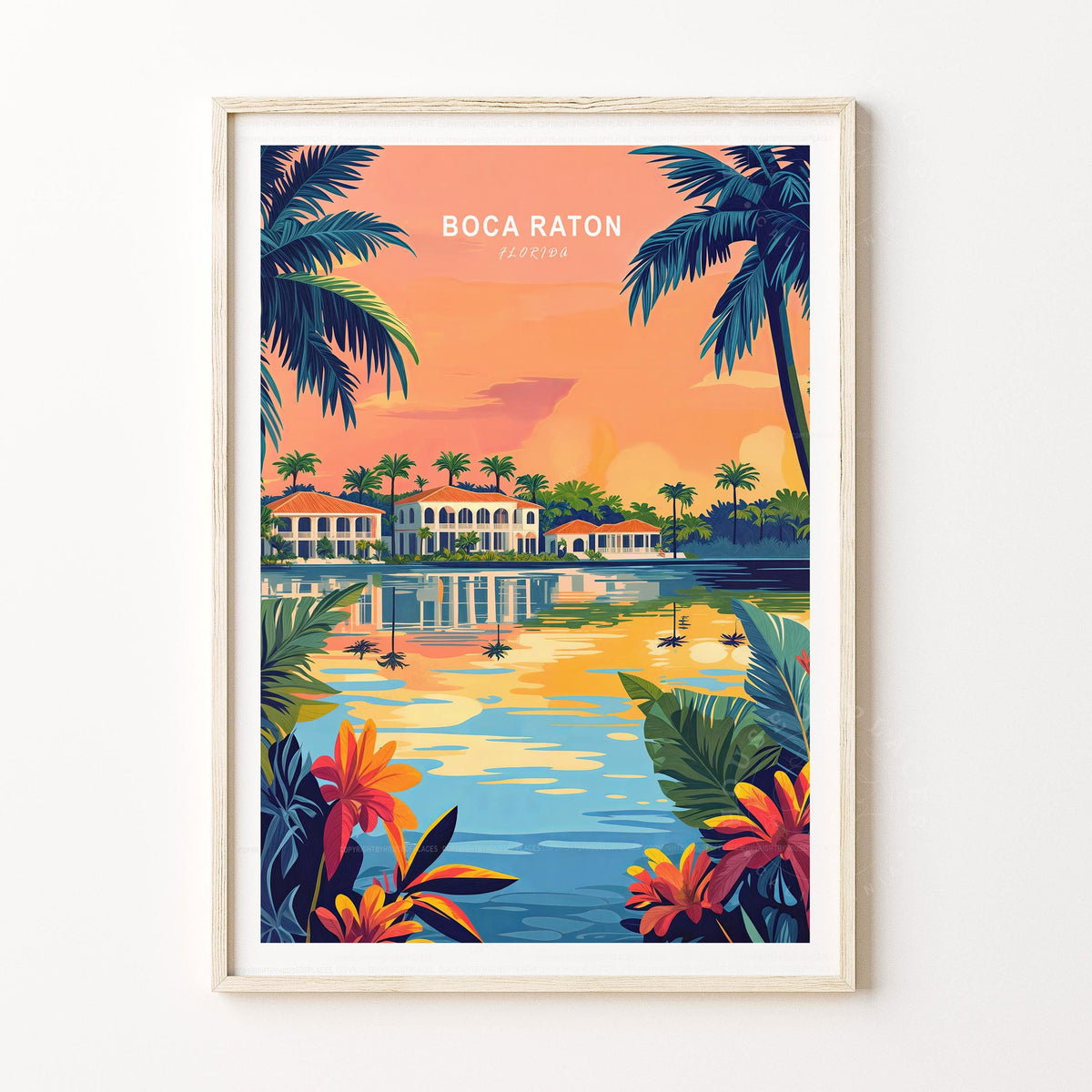 Boca Raton Travel Poster – Florida Wall Art Print