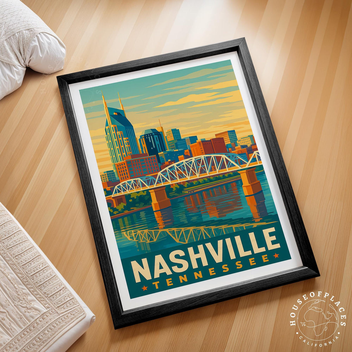 Nashville Travel Poster – Tennessee Wall Art Print