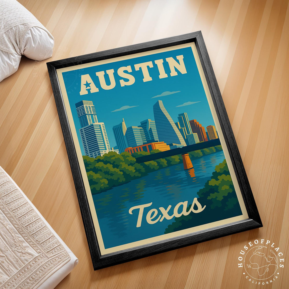 Austin Travel Poster – Texas Wall Art Print