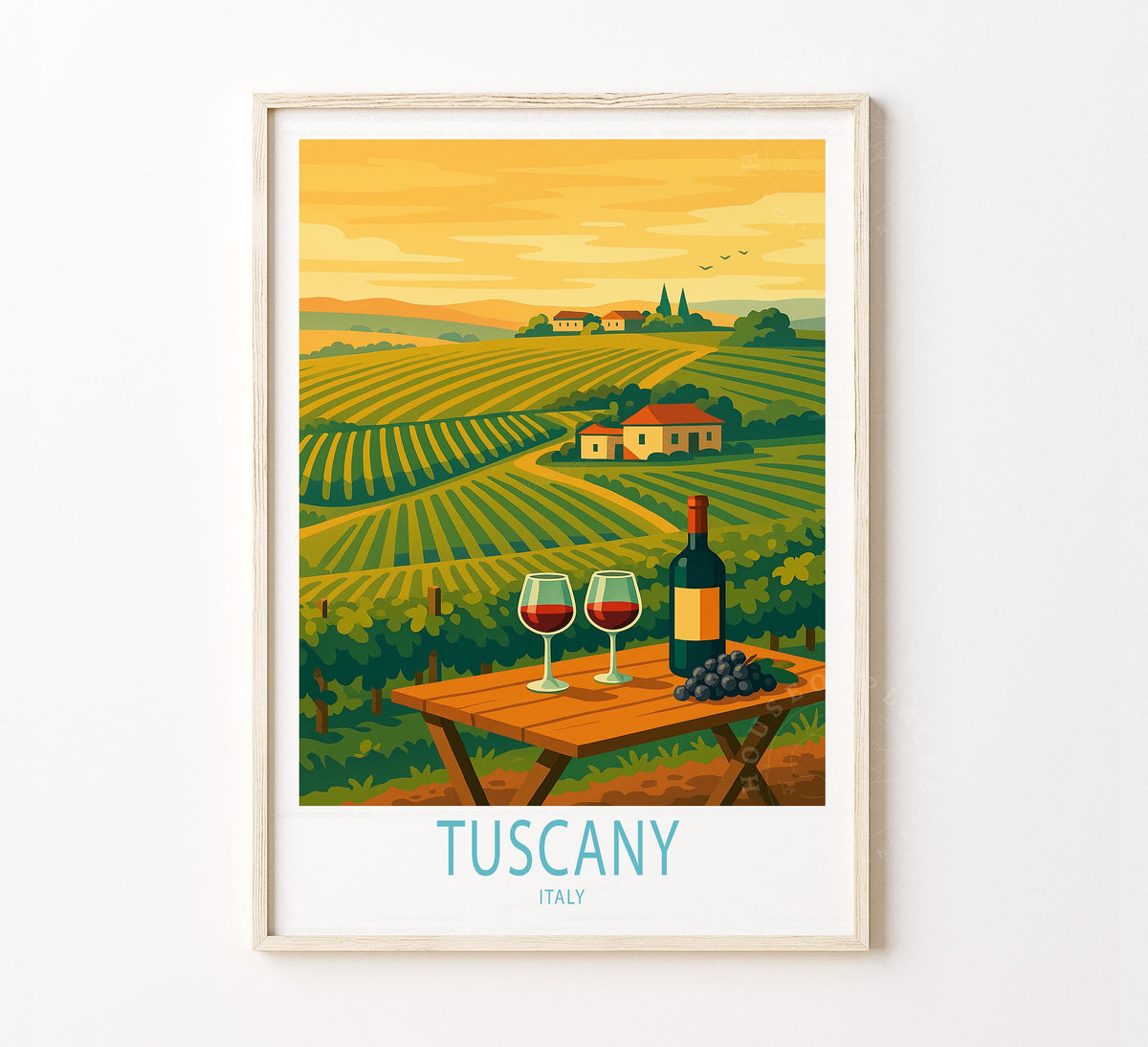 Tuscany Travel Poster – Italy Wall Art Print