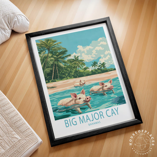 Big Major Cay Travel Poster – Bahamas Wall Art Print