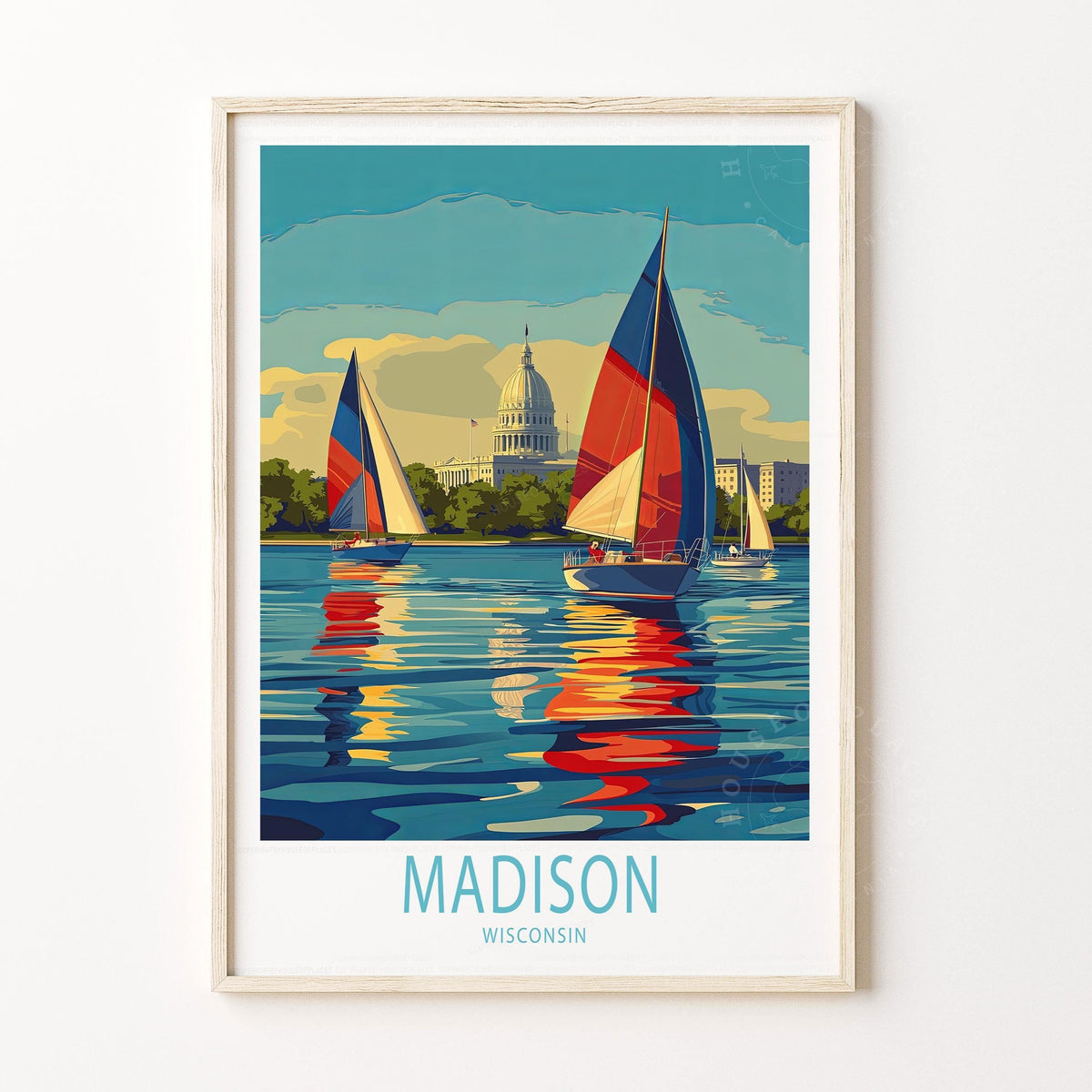 Madison Travel Poster – Wisconsin Wall Art Print