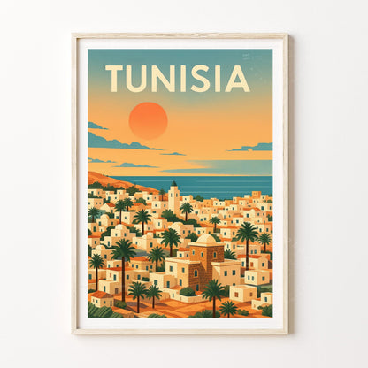 Tunisia North Africa Travel Poster – Tunisia Wall Art Print
