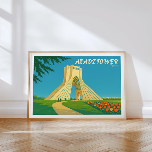 Azadi Tower Tehran Travel Poster – Towe Wall Art Print