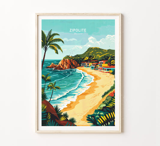 Zipolite Travel Poster – Mexico Wall Art Print
