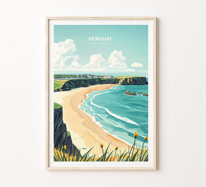 Newquay Travel Poster – Pint Wall Art Print