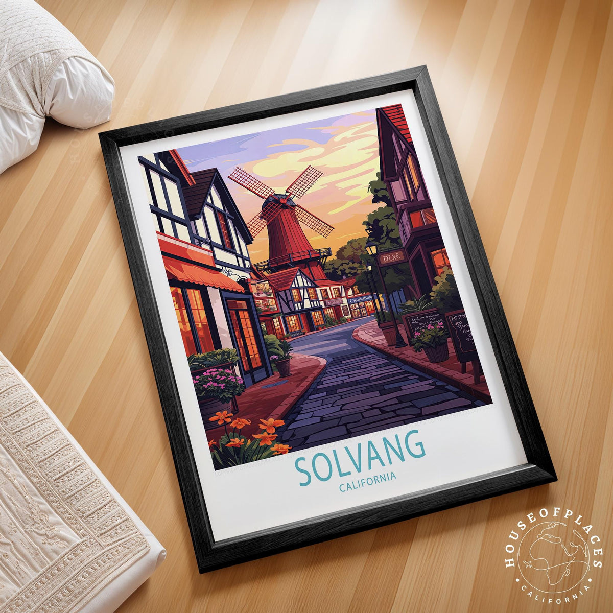 Solvang Travel Poster – California Wall Art Print