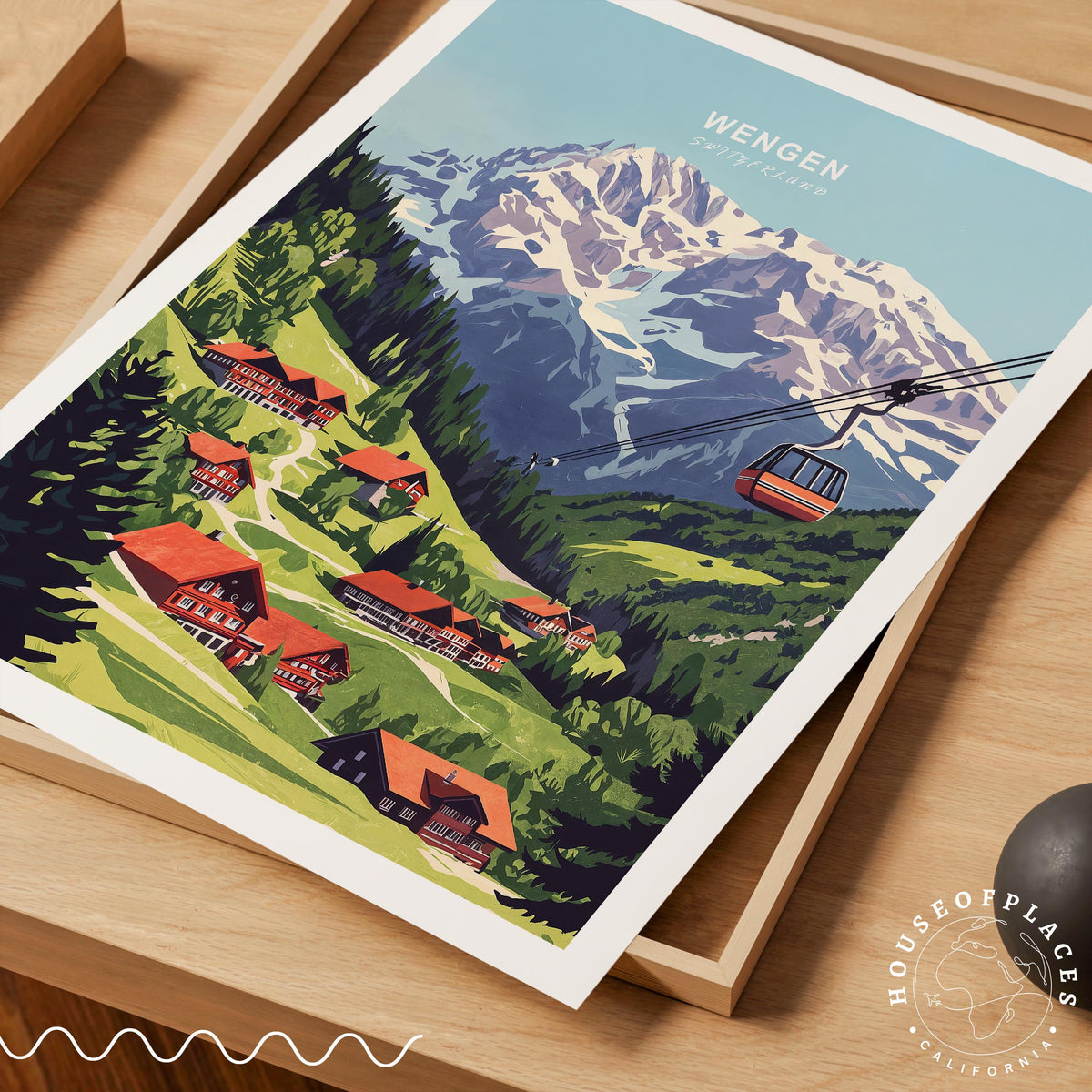 Wengen travel poster – view 4