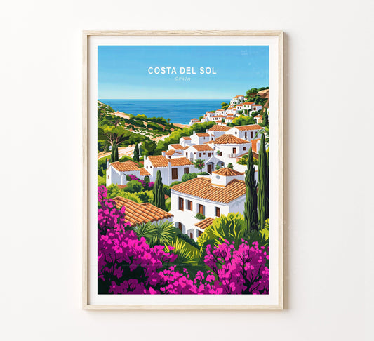 Costa del Sol Travel Poster – Spain Wall Art Print