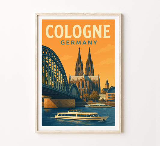 Cologne Travel Poster – Germany Wall Art Print