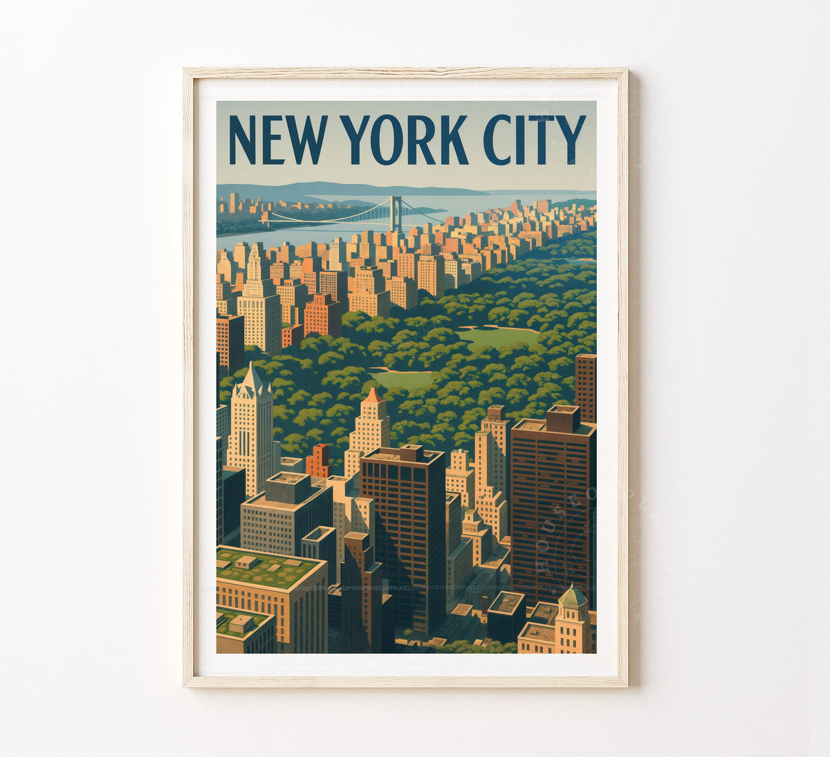 New York City Travel Poster – New York Wall Art Print