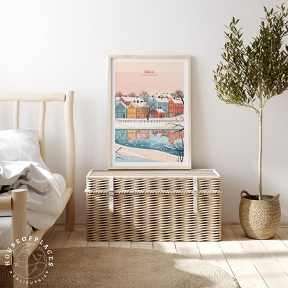 Oulu Finland Winter travel poster – view 3