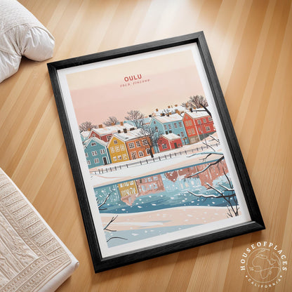 Oulu Finland Winter Travel Poster – Finland Wall Art Print
