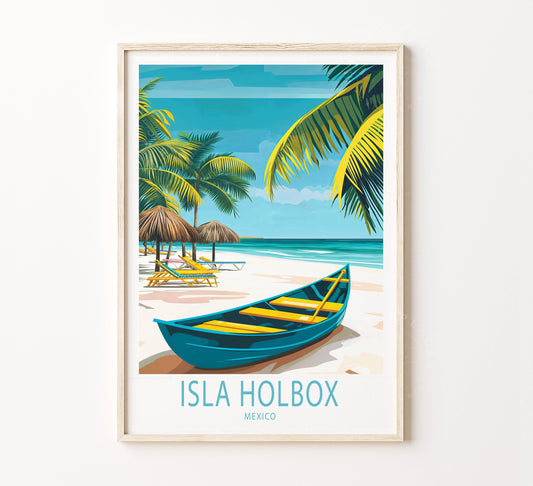 Isla Holbox Travel Poster – Mexico Wall Art Print