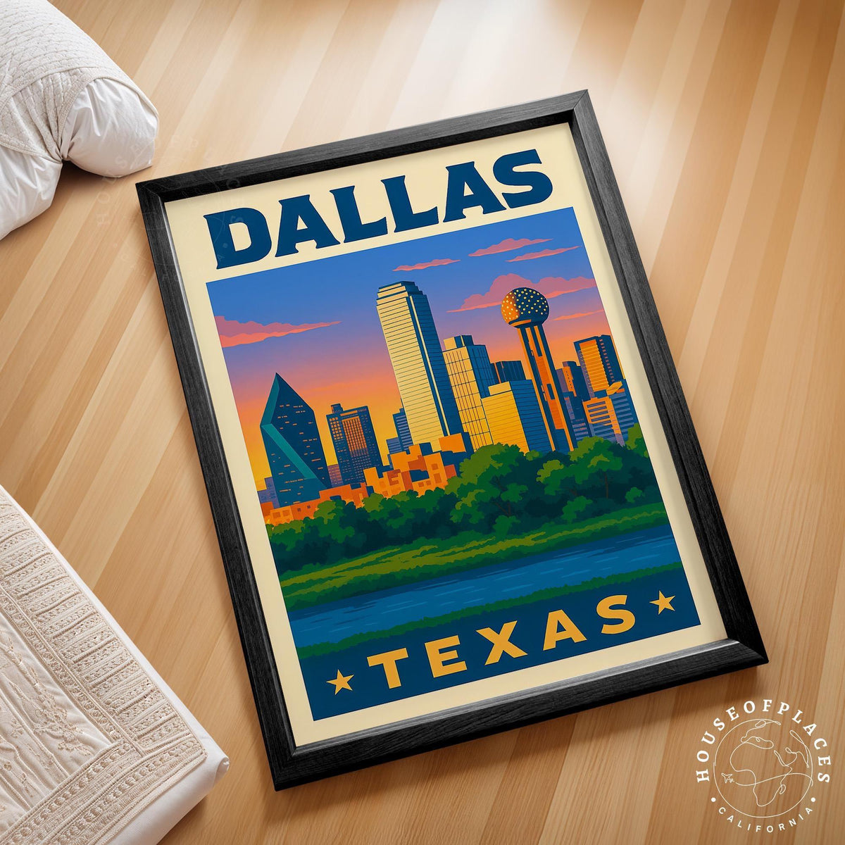 Dallas Travel Poster – Texas Wall Art Print