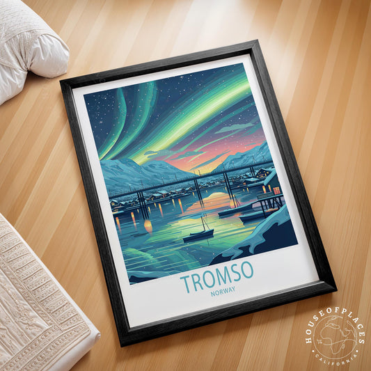 Tromso Travel Poster – Norway Wall Art Print