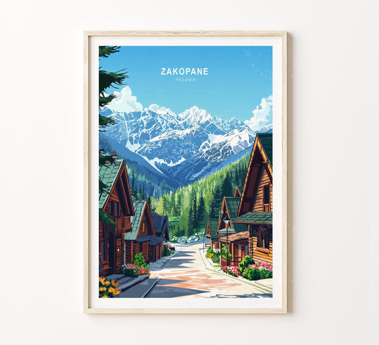 Zakopane Travel Poster – Poland Wall Art Print