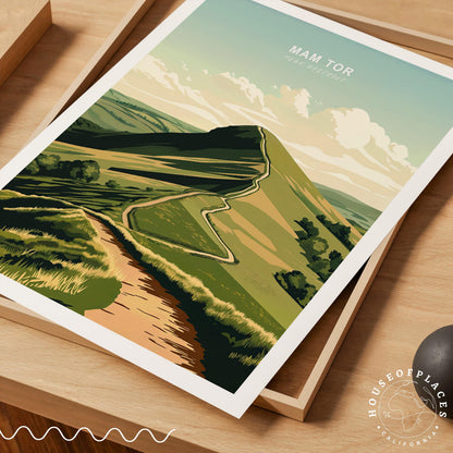 Mam Tor Peak District travel poster – view 4