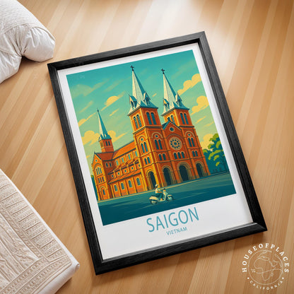 Saigon Travel Poster – Vietnam Wall Art Print
