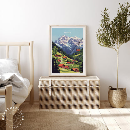 Wengen travel poster – view 3