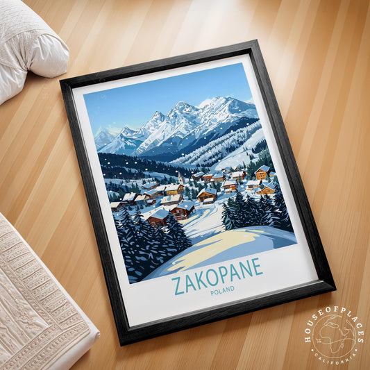 Zakopane Poland Winter travel poster – view 2