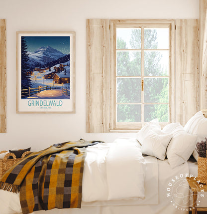 Grindelwald Switzerland Winter travel poster – view 7